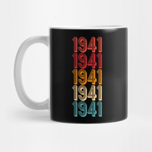 born in 1941 vintage rainbow retro Mug